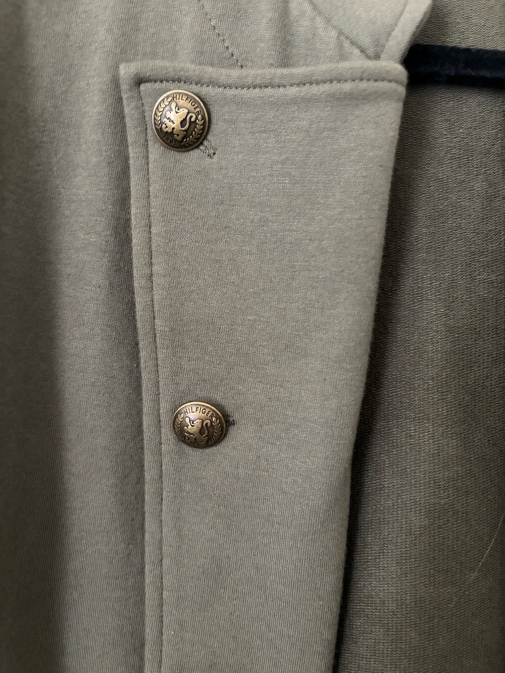 Tommy Hilfiger Olive Military Jacket Size L Gold Button Blazer - Picture 3 of 6